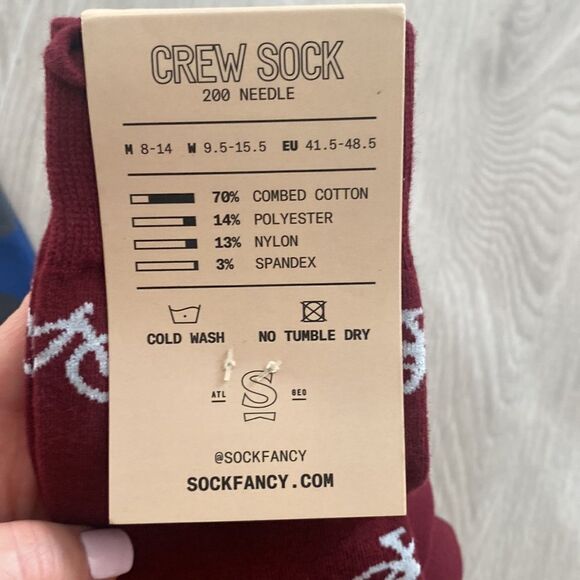 Sock Fancy Crew Socks NWT bicycle & print L/XL 2 pair set - Picture 5 of 5